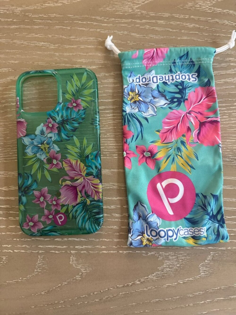 Iphone 12 Pro Max Loopy Case Tropical Floral Green Righty NO LOOP